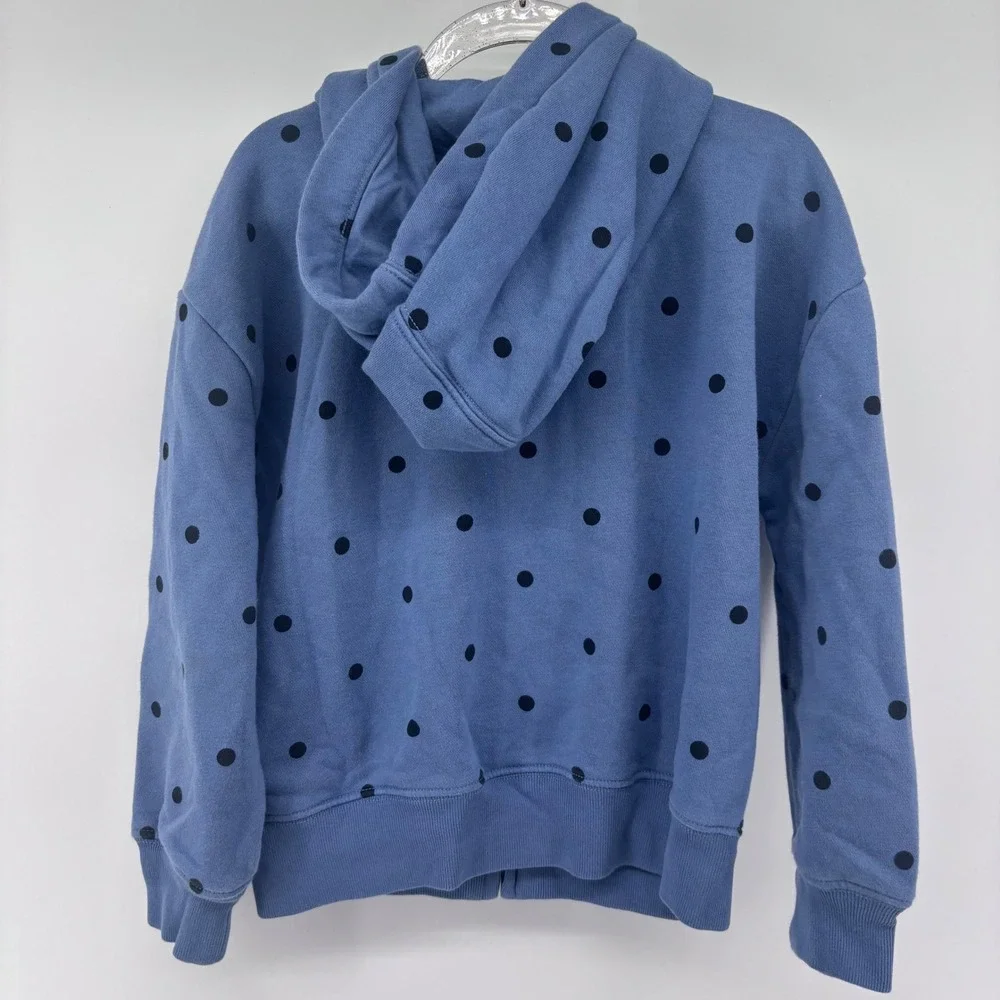 GAP Kids Blue Polka Dot Full‎ Zip Hoodie Sweatshirt Girl's 6-7